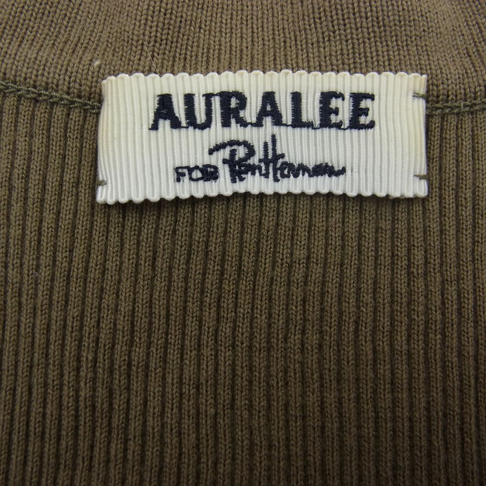 AURALEE オーラリー 18AW A8AU02RH × RON HERMAN ロンハーマン Uネック Tシャツ カーキ系【中古】
