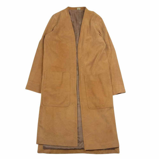Ron Herman ロンハーマン スエード ノーカラー コート ヤギ革 ベージュ系 XS【中古】