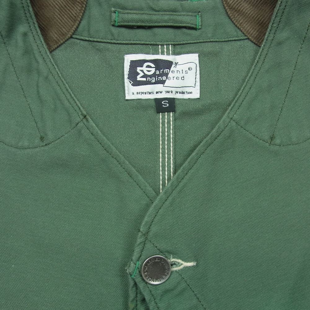 Engineered Garments エンジニアードガーメンツ コーデュロイ 切替 コットン ベスト アメリカ製 カーキ系 S【中古】