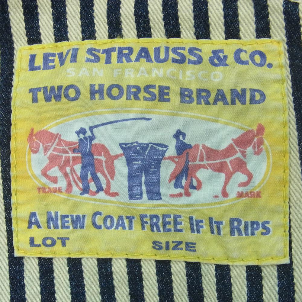 Levi's リーバイス Lot 26050 太幅 ヒッコリー ストライプ オーバーオール LVC USED加工 インディゴブルー系 オフホワイト系 サイズ表記なし【中古】