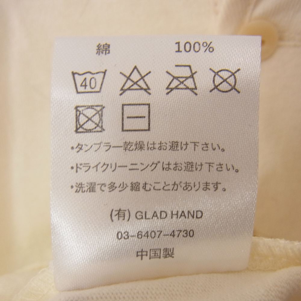 WEIRDO ウィアード ヘンリーネック コットン 刺繍 ロゴ Tシャツ オフホワイト系 L【極上美品】【中古】