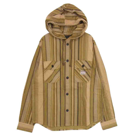 ブルオリジナル  フード付 コーデユロイ 長袖 シャツ カーキ系 L【極上美品】【中古】