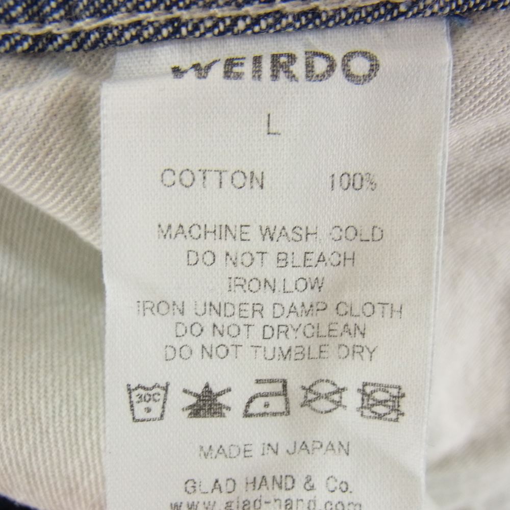 WEIRDO ウィアード wrd-19-aw-07 LIGHT RANCH DENIM PANTS ランチ デニム パンツ  インディゴブルー系 L【美品】【中古】