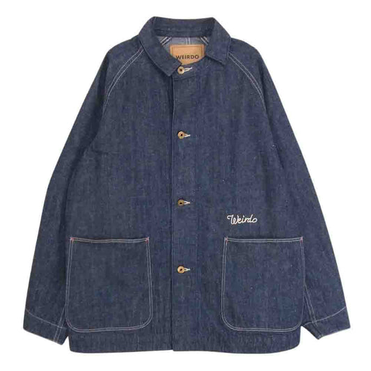 WEIRDO ウィアード WRD-19-AW-06 LIGHT RANCH DENIM COVERALL デニム カバーオール ジャケット インディゴブルー系 L【美品】【中古】
