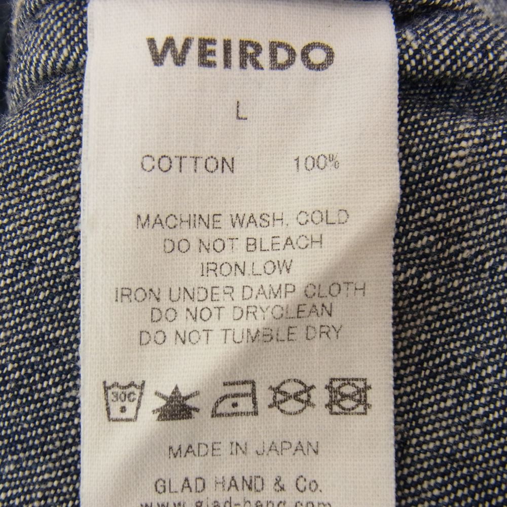 WEIRDO ウィアード WRD-19-AW-06 LIGHT RANCH DENIM COVERALL デニム カバーオール ジャケット インディゴブルー系 L【美品】【中古】
