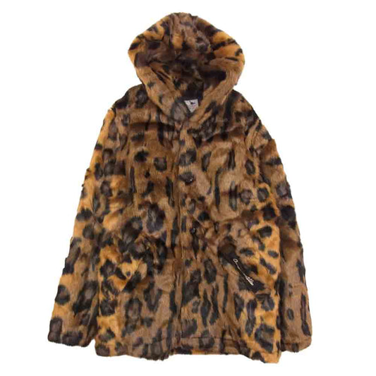 GANGSTERVILLE ギャングスタービル 19AW 	GSV-19-AW-07 Rise Adove Fur Hoodie ファーコート フーディー レオパード ジャケット ブラウン系 L【美品】【中古】