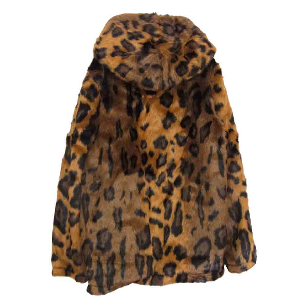GANGSTERVILLE ギャングスタービル 19AW 	GSV-19-AW-07 Rise Adove Fur Hoodie ファーコート フーディー レオパード ジャケット ブラウン系 L【美品】【中古】