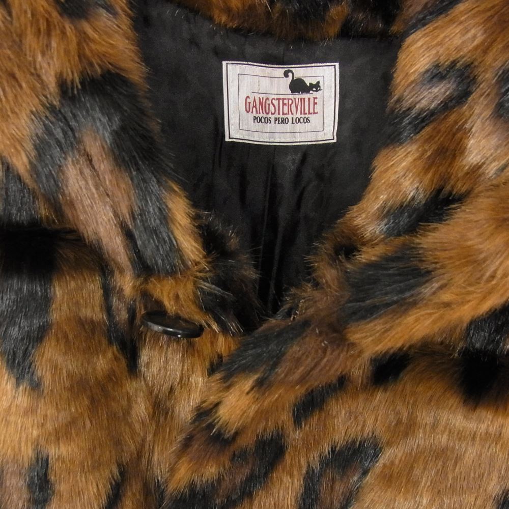 GANGSTERVILLE ギャングスタービル 19AW 	GSV-19-AW-07 Rise Adove Fur Hoodie ファーコート フーディー レオパード ジャケット ブラウン系 L【美品】【中古】