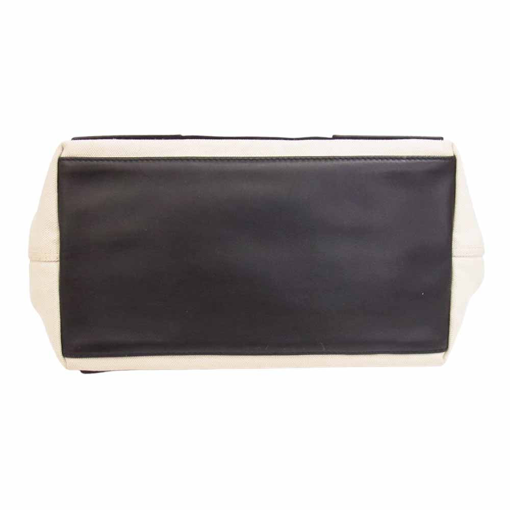 BALENCIAGA バレンシアガ 339933 ネイビーカバス キャンバス×レザー トートバッグ ベージュ オフホワイト系【中古】