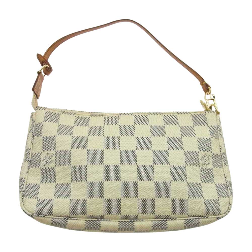 LOUIS VUITTON ルイ・ヴィトン N41207 ダミエ アズール ポシェット アクセソワール  アクセサリーポーチ オフホワイト系【中古】