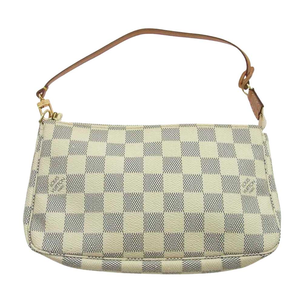 LOUIS VUITTON ルイ・ヴィトン N41207 ダミエ アズール ポシェット アクセソワール  アクセサリーポーチ オフホワイト系【中古】