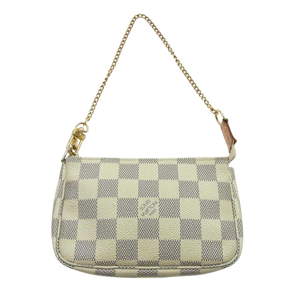 LOUIS VUITTON ルイ・ヴィトン N58010 ダミエ アズール ミニ ポシェット アクセソワール ポーチ   ライトブラウン系【中古】