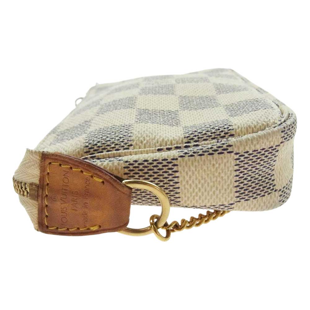 LOUIS VUITTON ルイ・ヴィトン N58010 ダミエ アズール ミニ ポシェット アクセソワール ポーチ   ライトブラウン系【中古】