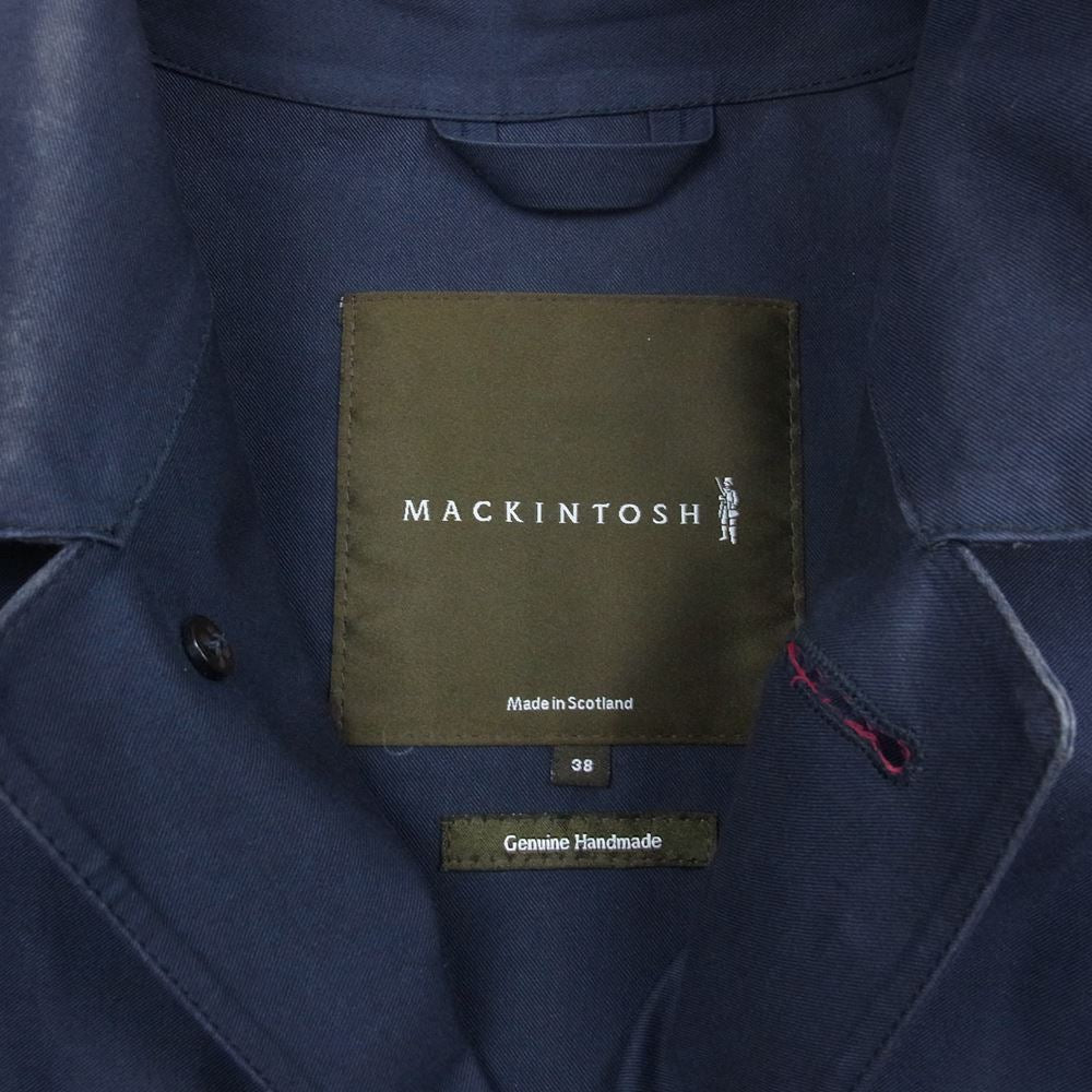 Mackintosh マッキントッシュ ゴム引き ステンカラー コットン コート ネイビー系 38【中古】