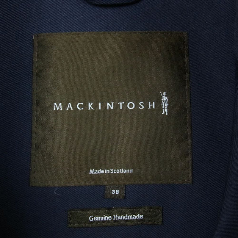 Mackintosh マッキントッシュ ゴム引き ステンカラー コットン コート ネイビー系 38【中古】