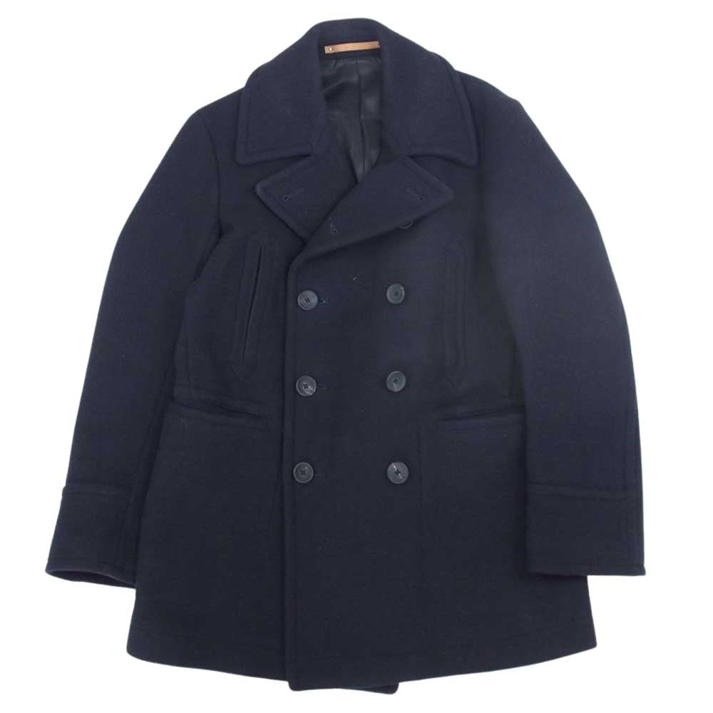 サイベーシック カシミヤ メルトン ダブル Pコート ダークネイビー系 36【中古】