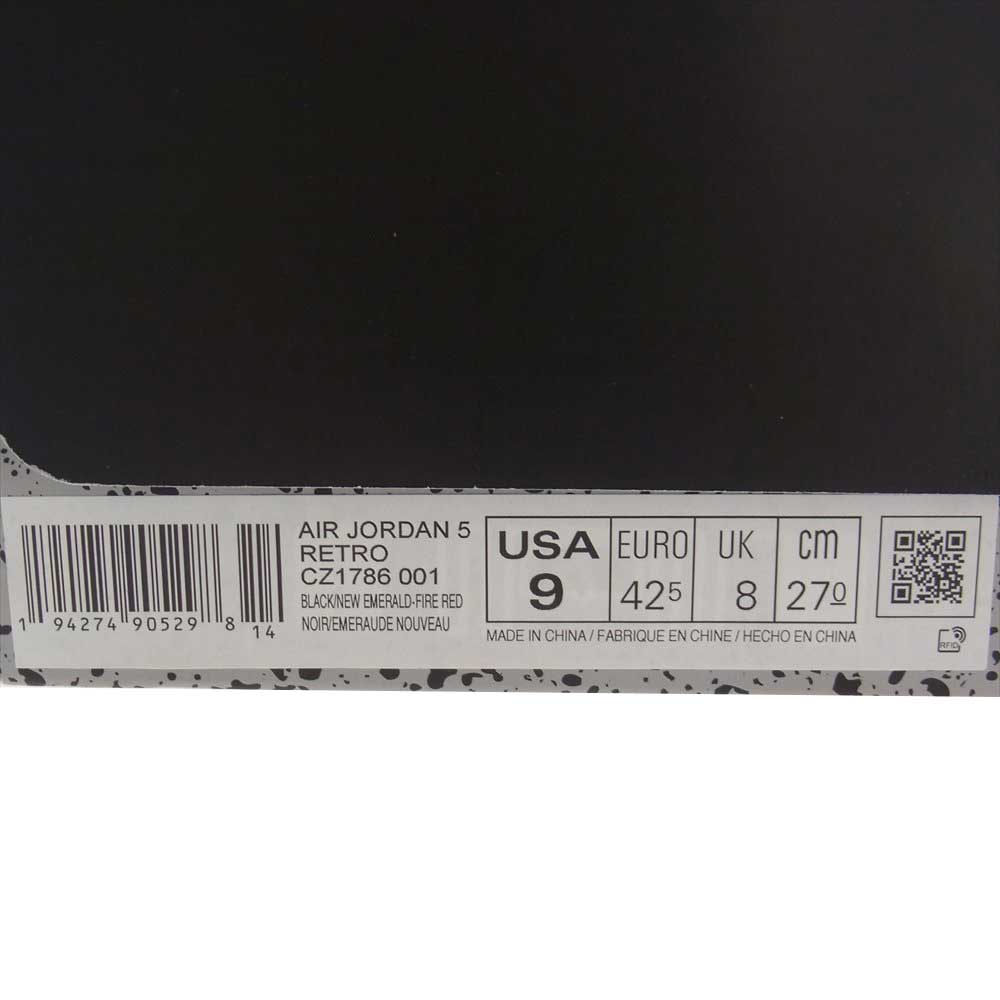 NIKE ナイキ CZ1786-001 AIR JORDAN 5 RETRO エア ジョーダン 5 レトロ スニーカー ブラック系 27.0cm【中古】