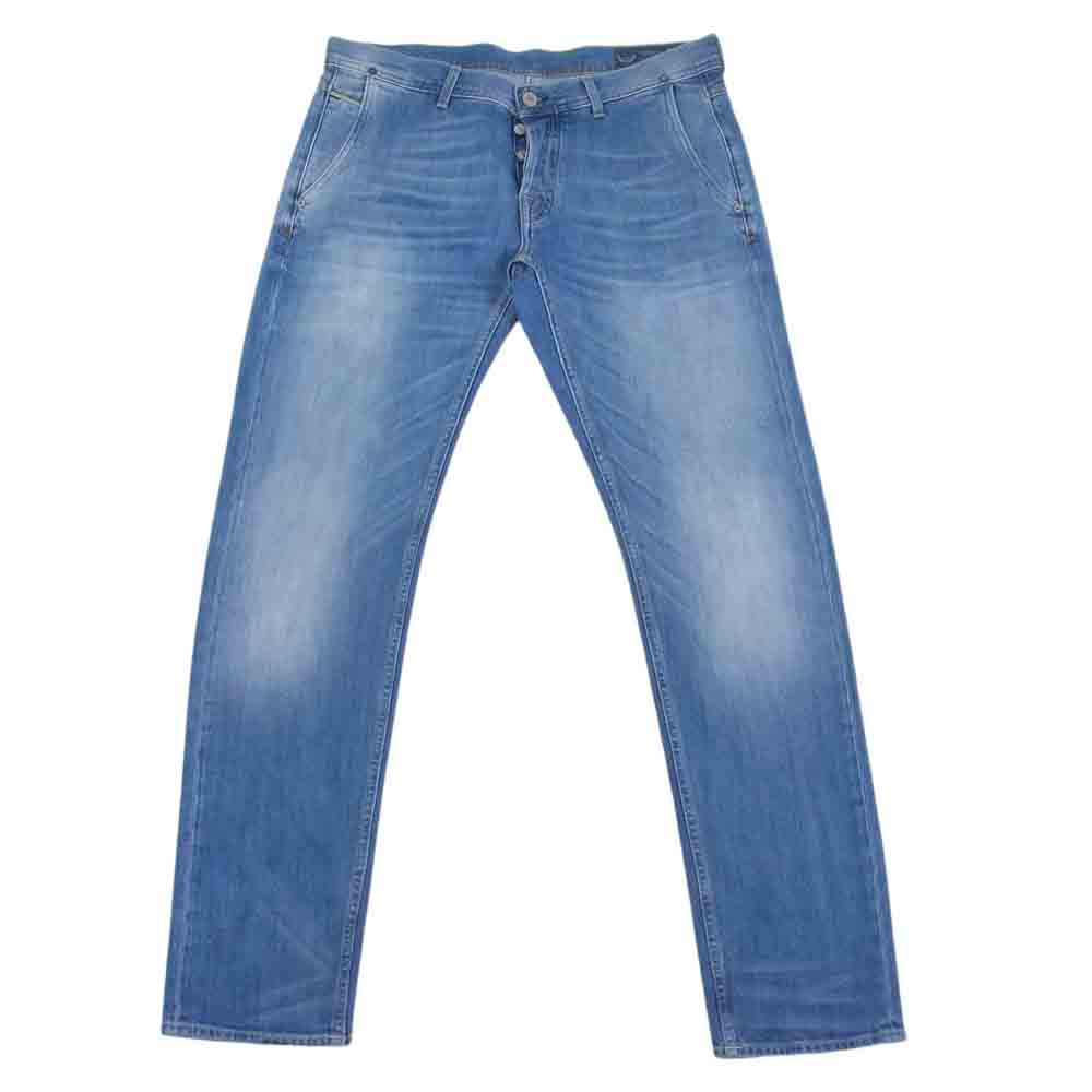 ケアレーベル slack 352 ストレッチ デニム パンツ ジーンズ インディゴブルー系 34【中古】
