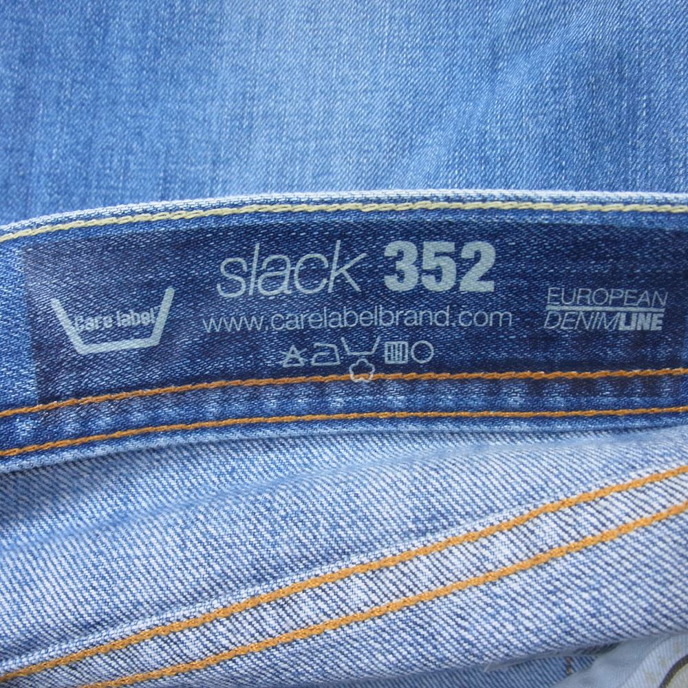 ケアレーベル slack 352 ストレッチ デニム パンツ ジーンズ インディゴブルー系 34【中古】