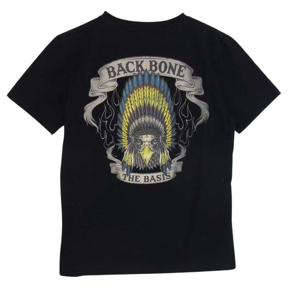 BACKBONE バックボーン BB13SS-C100 バックプリント イーグルスカル ポケット Tシャツ ブラック系 M【中古】