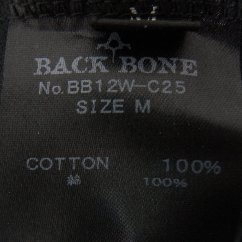 BACKBONE バックボーン BB12W-C25 スカル ドラゴン プリント ポケット Tシャツ ブラック系 M【中古】