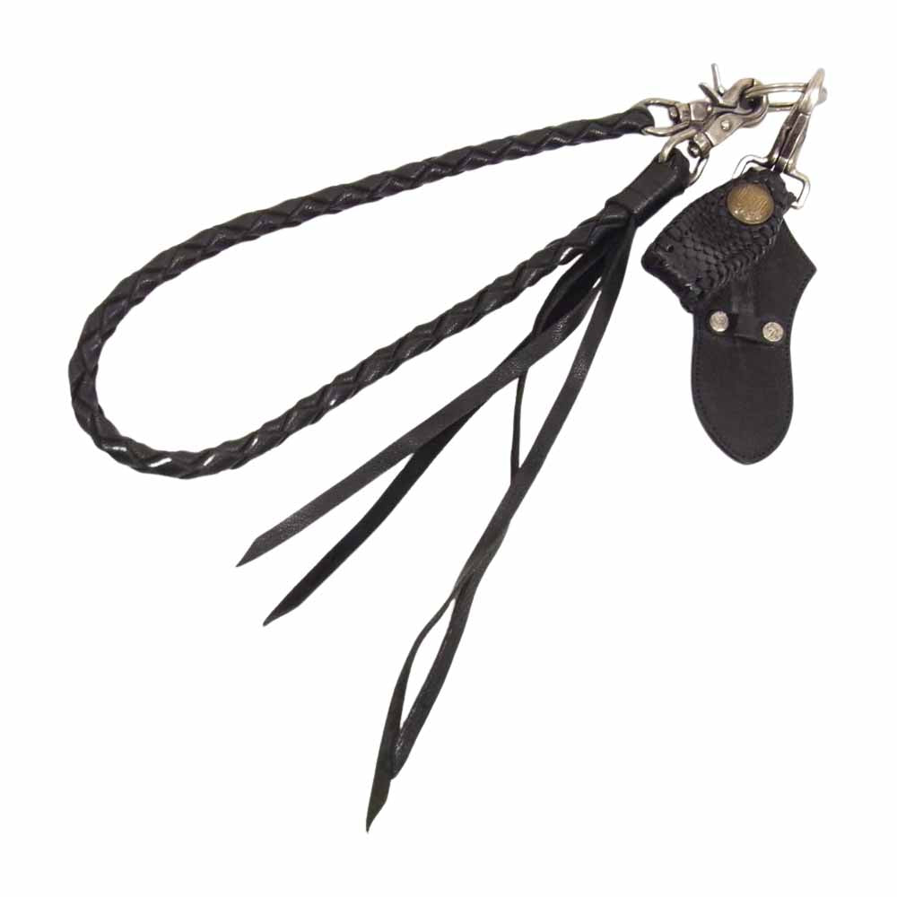 5351 プールオム SCHORL レザー ウオレット チェーン ブラック系【中古】
