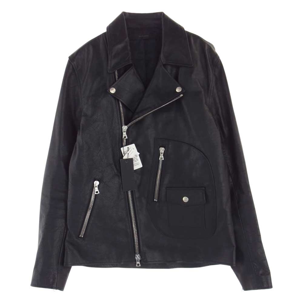 BACKBONE バックボーン BB16SS-LB10 ホースハイド バックボーン ロゴ ダブル ライダース ジャケット ブラック系 L【極上美品】【中古】
