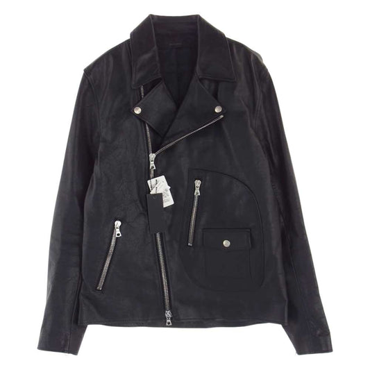 BACKBONE バックボーン BB16SS-LB10 ホースハイド バックボーン ロゴ ダブル ライダース ジャケット ブラック系 L【極上美品】【中古】