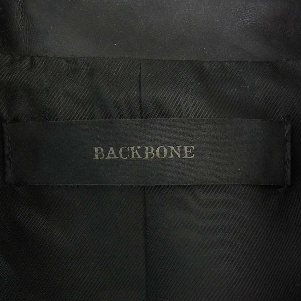 BACKBONE バックボーン BB16SS-LB10 ホースハイド バックボーン ロゴ ダブル ライダース ジャケット ブラック系 L【極上美品】【中古】