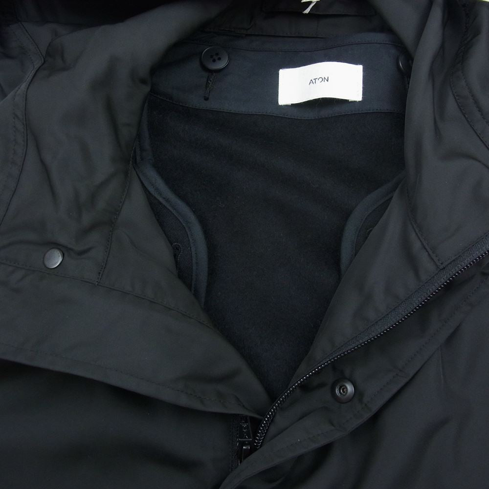 エイトン 22AW  CM AG NW 6980 DOPE DYE NYLON SHORT MODS COAT ライナー付 ショート モッズ コート  ブラック系 4【美品】【中古】