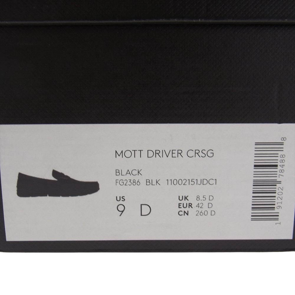 COACH コーチ FG2386  MOTT DRIVER CRSG レザー ドライビング シューズ ローファー ブラック系 US9D【新古品】【未使用】【中古】