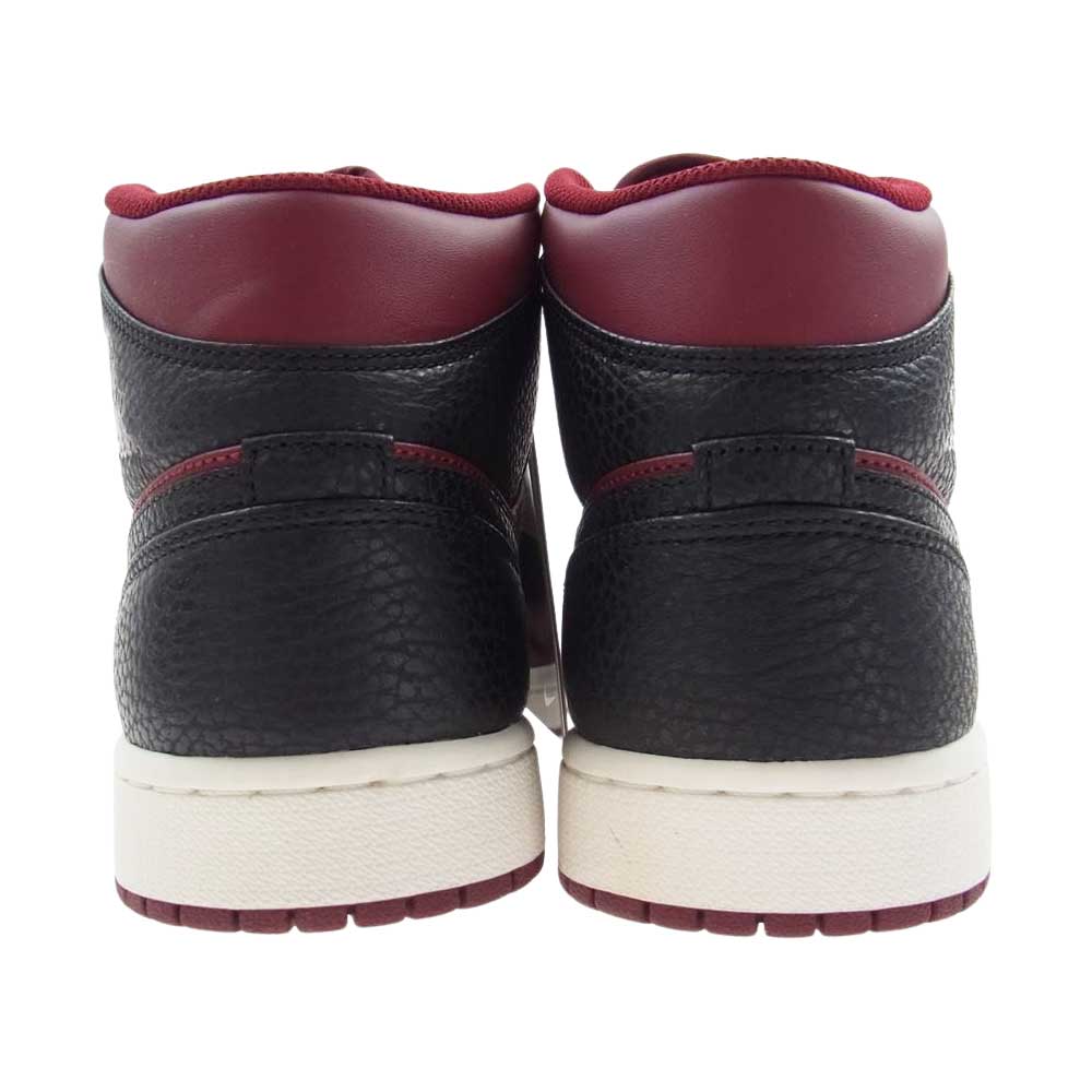 NIKE AIR JORDAN ナイキ ジョーダン 554724-601 NIKE AIR JORDAN 1 RETRO MID TEAM RED BLACK ナイキ エアジョーダン1 ミッド チーム レッド ブラック ミット カット スニーカー  ワインレッド系 27.0cm【新古品】【未使用】【中古】