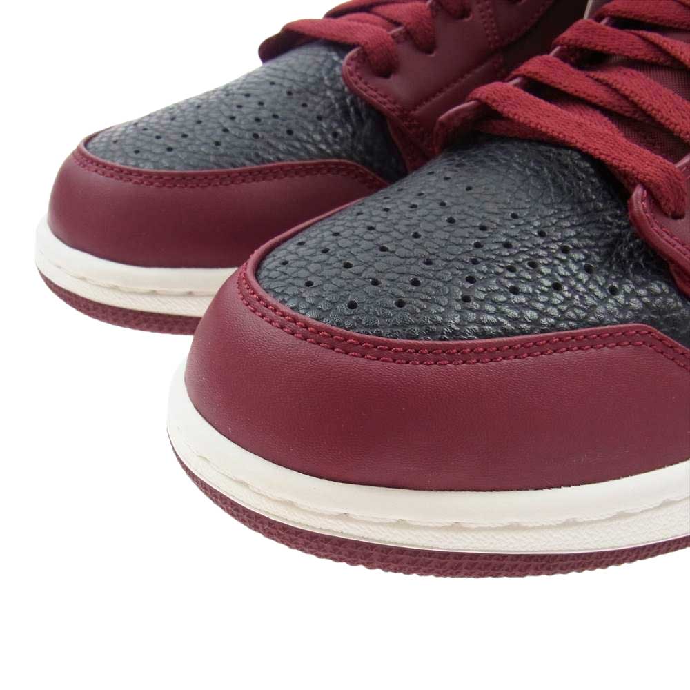 NIKE AIR JORDAN ナイキ ジョーダン 554724-601 NIKE AIR JORDAN 1 RETRO MID TEAM RED BLACK ナイキ エアジョーダン1 ミッド チーム レッド ブラック ミット カット スニーカー  ワインレッド系 27.0cm【新古品】【未使用】【中古】
