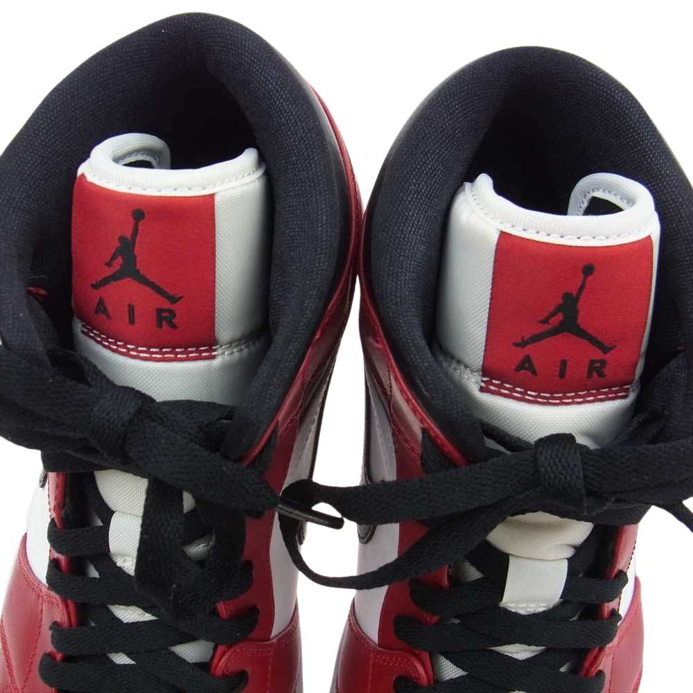 NIKE AIR JORDAN ナイキ ジョーダン 554724-069 AIR JORDAN 1 MID CHICAGO BLACK TOE エアジョーダン 1 ミッド ブラック ジムレッド スニーカー レッド系 27.0cm【新古品】【未使用】【中古】