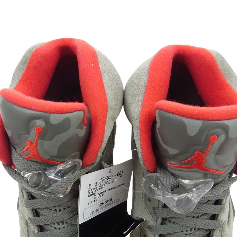 NIKE AIR JORDAN ナイキ ジョーダン 136027-051 AIR JORDAN 5 RETRO P51 CAMO エアジョーダン5 レトロ ダークスタッコ ハイカット スニーカー グレー系 27.0cm【新古品】【未使用】【中古】