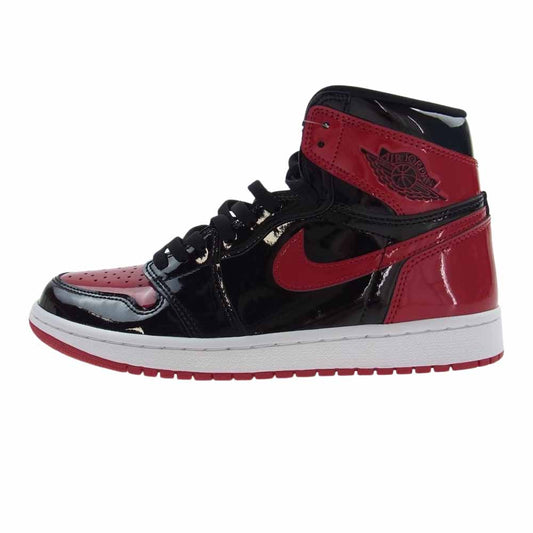 NIKE AIR JORDAN ナイキ ジョーダン 555088-063 AIR JORDAN 1 RETRO HIGH OG BRED PATENT エアジョーダン ブレッド パテント ブラック バーシティレッド ハイカット スニーカー レッド系 ブラック系 27.0cm【新古品】【未使用】【中古】