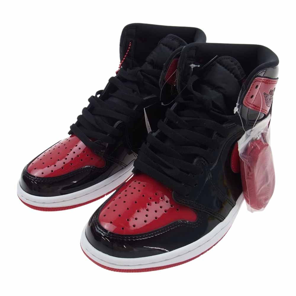 NIKE AIR JORDAN ナイキ ジョーダン 555088-063 AIR JORDAN 1 RETRO HIGH OG BRED PATENT エアジョーダン ブレッド パテント ブラック バーシティレッド ハイカット スニーカー レッド系 ブラック系 27.0cm【新古品】【未使用】【中古】
