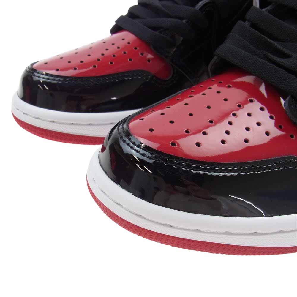 NIKE AIR JORDAN ナイキ ジョーダン 555088-063 AIR JORDAN 1 RETRO HIGH OG BRED PATENT エアジョーダン ブレッド パテント ブラック バーシティレッド ハイカット スニーカー レッド系 ブラック系 27.0cm【新古品】【未使用】【中古】