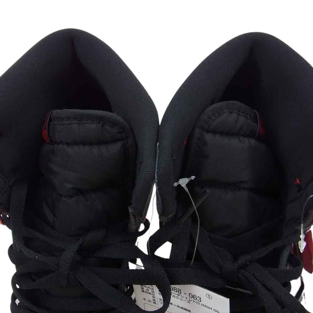 NIKE AIR JORDAN ナイキ ジョーダン 555088-063 AIR JORDAN 1 RETRO HIGH OG BRED PATENT エアジョーダン ブレッド パテント ブラック バーシティレッド ハイカット スニーカー レッド系 ブラック系 27.0cm【新古品】【未使用】【中古】