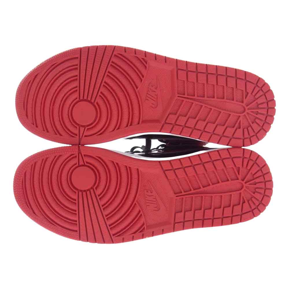 NIKE AIR JORDAN ナイキ ジョーダン 555088-063 AIR JORDAN 1 RETRO HIGH OG BRED PATENT エアジョーダン ブレッド パテント ブラック バーシティレッド ハイカット スニーカー レッド系 ブラック系 27.0cm【新古品】【未使用】【中古】