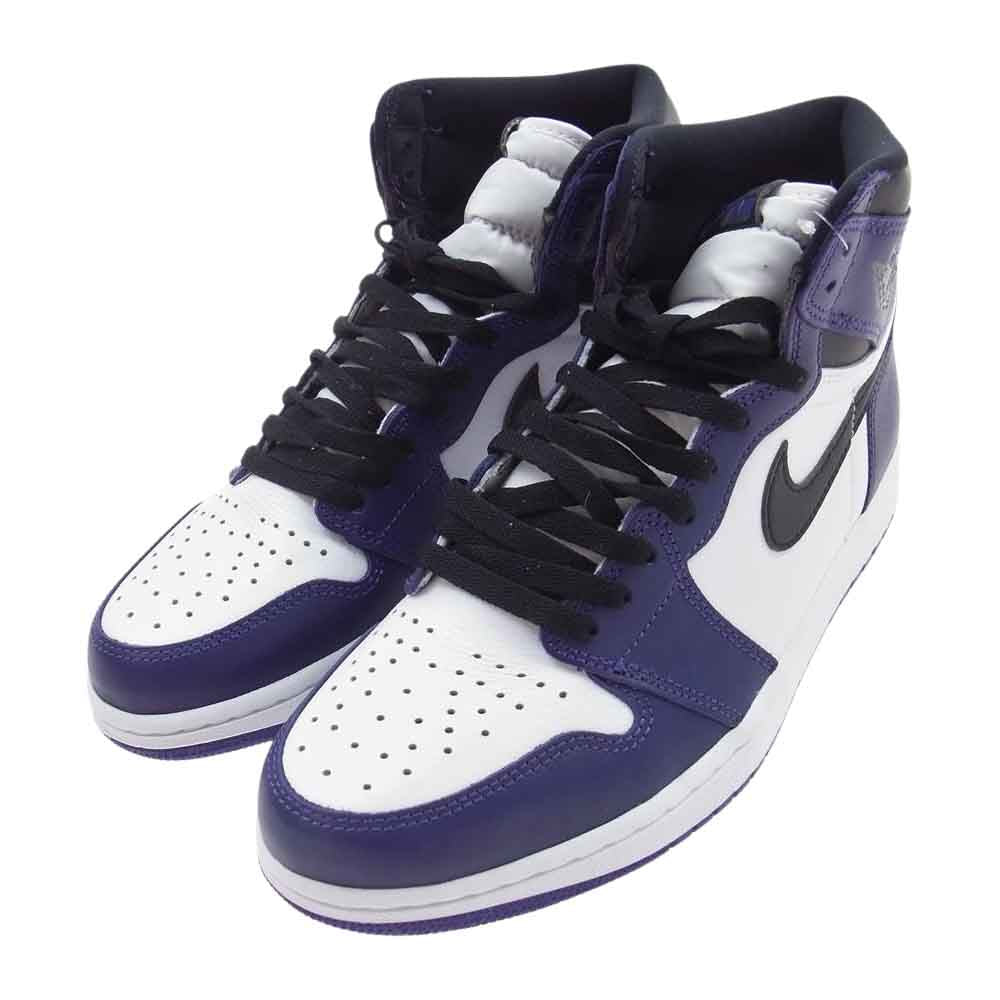 NIKE AIR JORDAN ナイキ ジョーダン 555088-500 AIR JORDAN 1 RETRO HIGH OG COURT PURPLE エア ジョーダン1 レトロ ハイ オージー コートパープル  ハイカット スニーカー パープル系 27.0cm【新古品】【未使用】【中古】