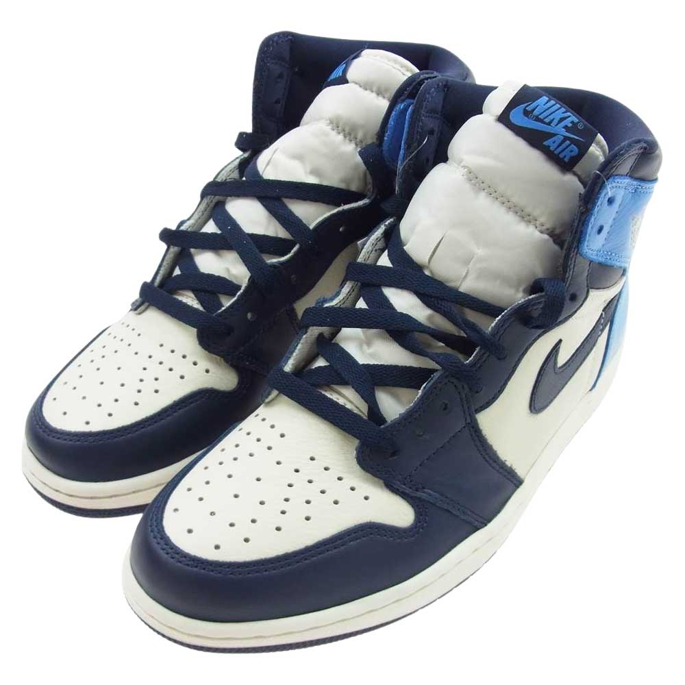 NIKE AIR JORDAN ナイキ ジョーダン 555088-140 AIR JORDAN 1 RETRO HIGH OG OBSIDIAN エアジョーダン1 レトロ ハイ オージーオブシディアン ハイカット スニーカー ブルー系 27.0cm【新古品】【未使用】【中古】