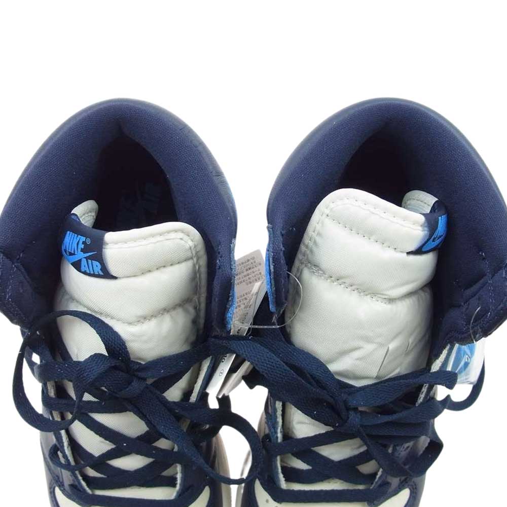 NIKE AIR JORDAN ナイキ ジョーダン 555088-140 AIR JORDAN 1 RETRO HIGH OG OBSIDIAN エアジョーダン1 レトロ ハイ オージーオブシディアン ハイカット スニーカー ブルー系 27.0cm【新古品】【未使用】【中古】
