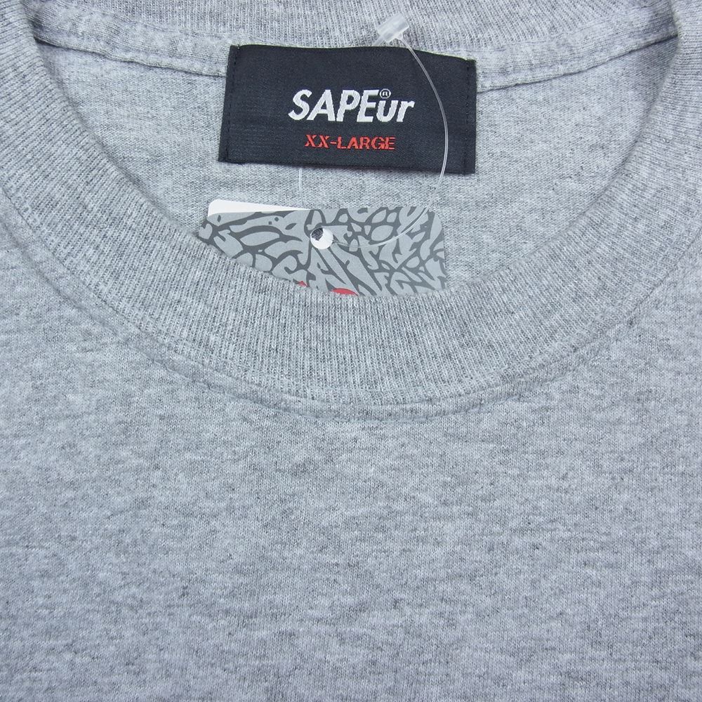 サプール A0021-136 NIGHT SAFARI SLEEVE LOGO L/S T-SHIRT 袖ロゴプリント 長袖シャツ グレー系 XXL【美品】【中古】