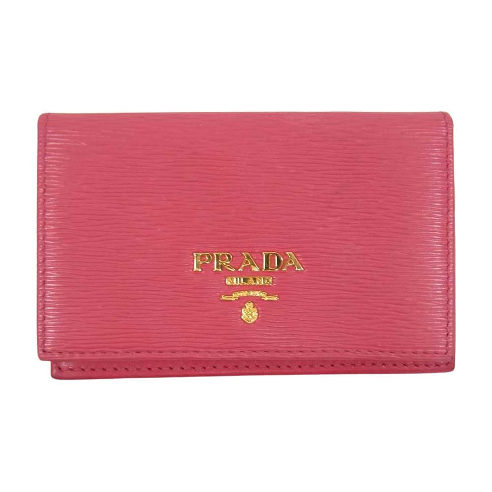 PRADA プラダ カードケース 名刺入れ ピンク系【中古】