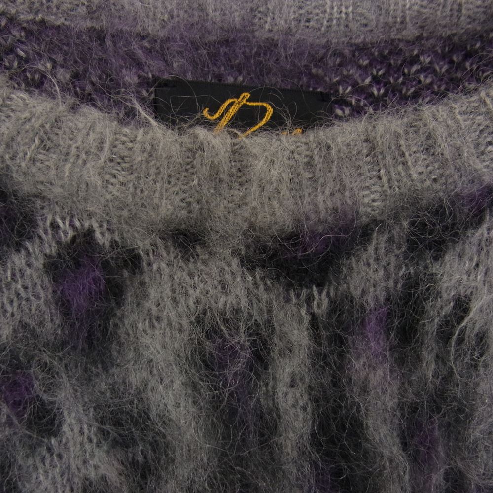 Needles ニードルス DI212 Mohair Sweater Leopard レオパード モヘア ニット セーター グレー系 L【中古】