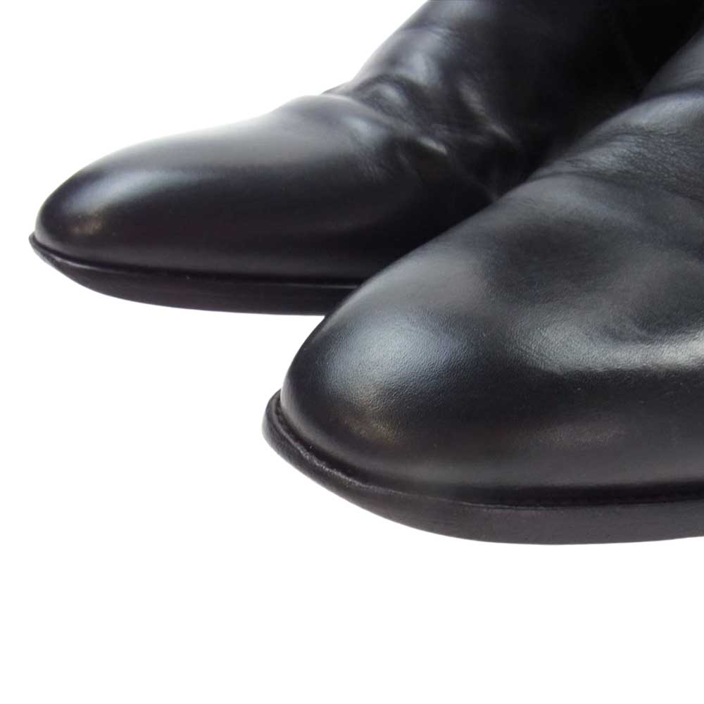 SAINT LAURENT サンローラン Wyatt Leather Chelsea Boots サイドジップ ワイアット ブーツ ブラック系【中古】