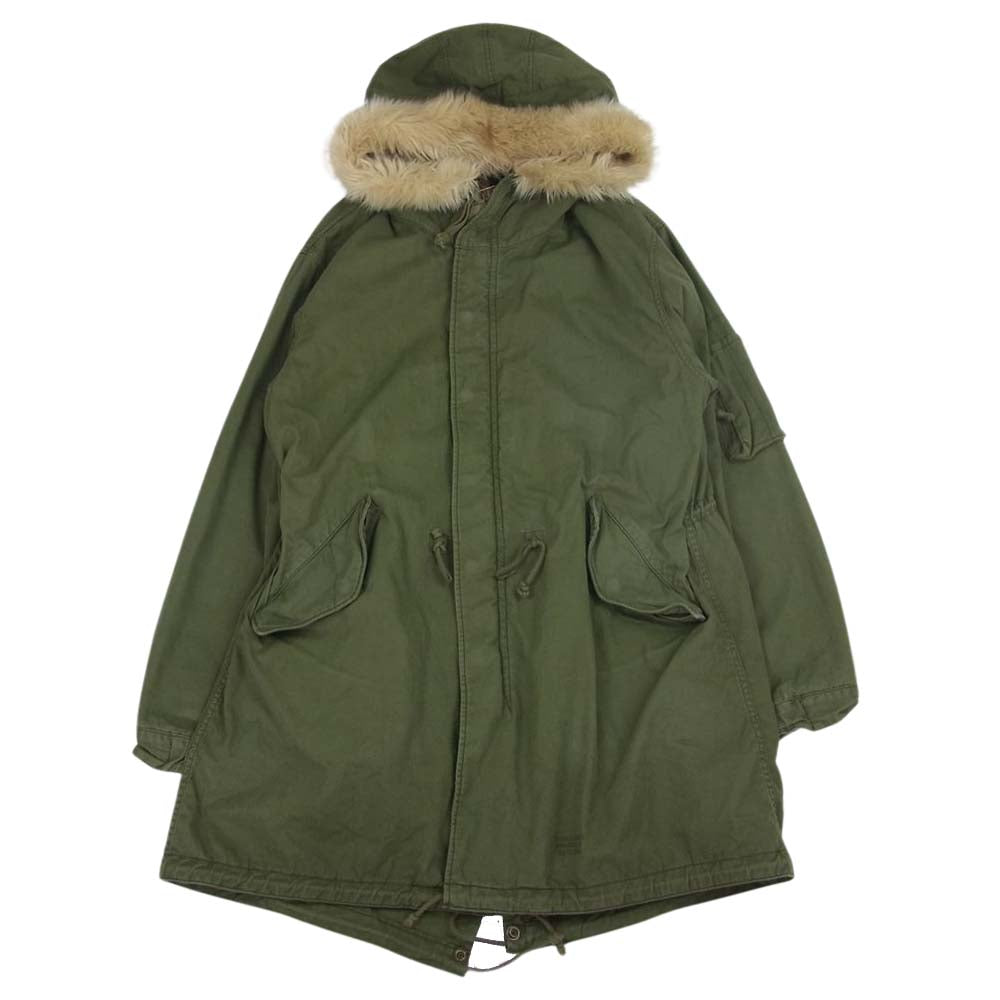 WACKO MARIA ワコマリア M-1948 GOLDEN SHOWER WOMAN バックプリント ミリタリー フィールド モッズコート カーキ系 40【中古】