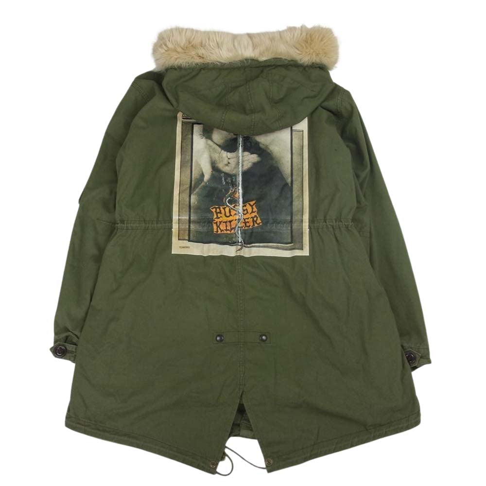 WACKO MARIA ワコマリア M-1948 GOLDEN SHOWER WOMAN バックプリント ミリタリー フィールド モッズコート カーキ系 40【中古】
