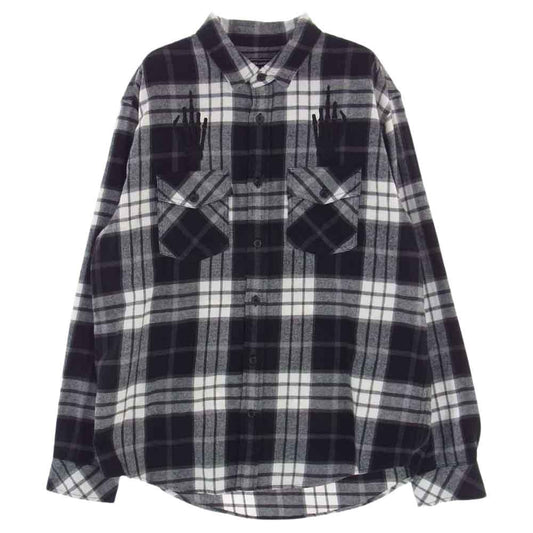 Supreme シュプリーム 21SS × HYSTERIC GLAMOUR ヒステリック グラマー Plaid Flannel Shirt プレイド フランネル シャツ ブラック系 ホワイト系 M【中古】